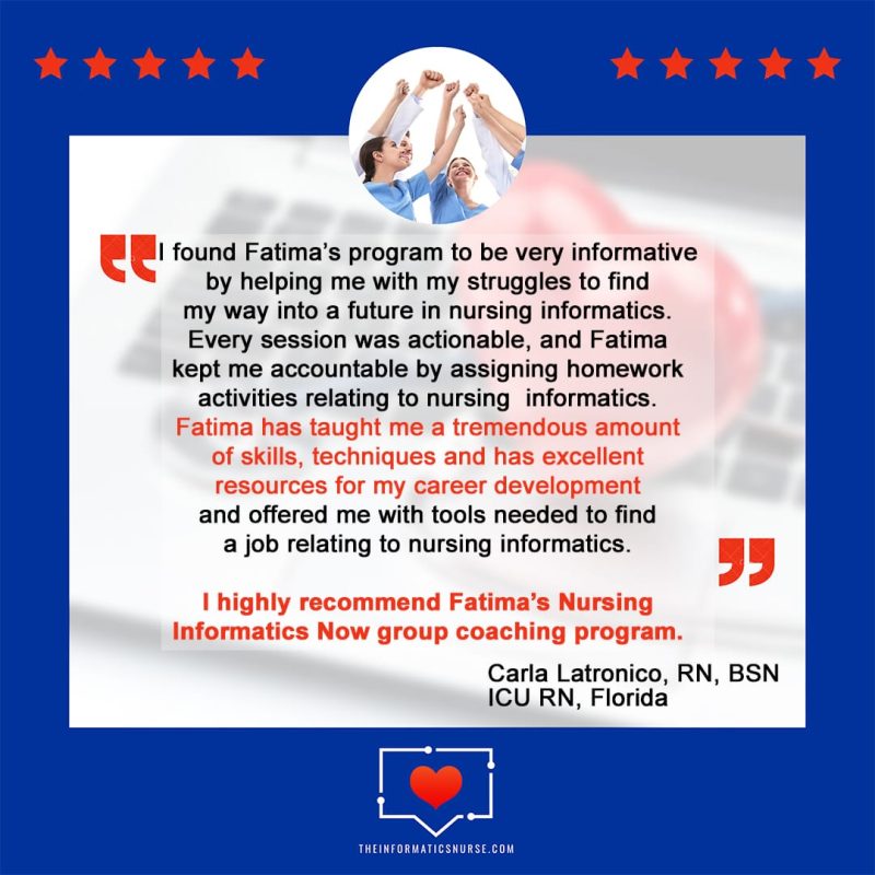 Carla Latronico_Testimonial Nursing Informatics Now - Testimonial - Carla Latronico