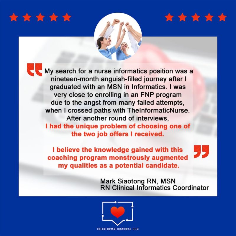 Mark Siaotong_Testimonial Nursing Informatics Now - Testimonial - Mark Siaotong
